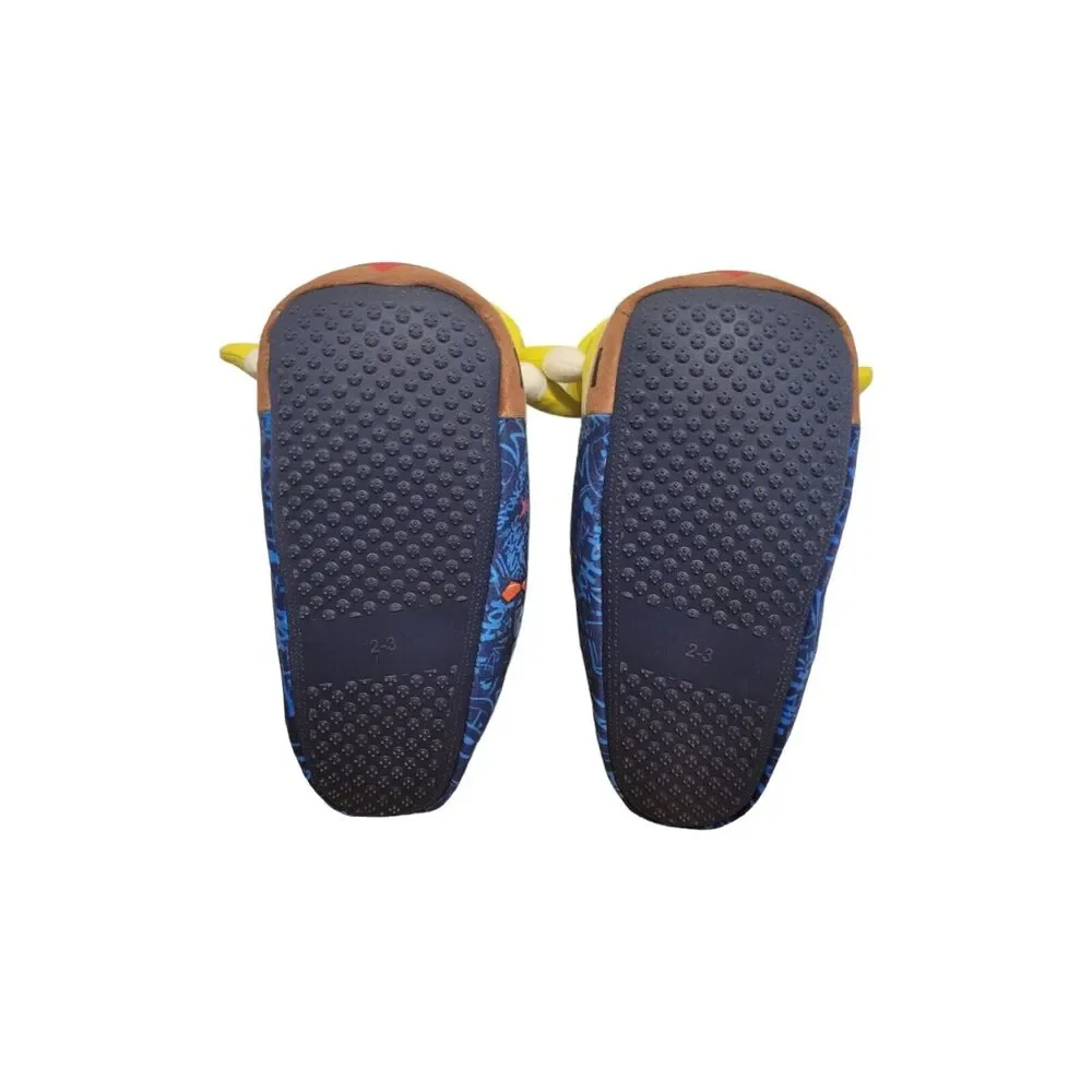 SpongeBob Slippers Kids Unisex 2/3 Blue Yellow Warm Fun Cartoon